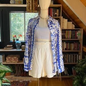 White Linen Shorts